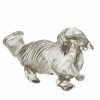 Schnapshund, farbloses Glas, Alpenländisch, H. 8 cm.
