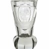 Freimaurerbecher mit Schliffdekor, farbloses Glas, H. 14 cm.
