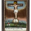 Hinterglasbild, Christus am Kreuz, Seehausen, 19. Jh. 30 x 22 cm.