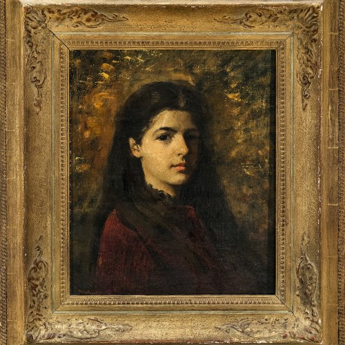 Monticelli, Italien, 19. Jh, Mädchenporträt, Öl/Lw. 47 x 38 cm. Sign.