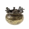 Kleiner Koro, Indien, Bronze, Rinderfigurdekor. ø7 cm.