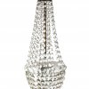 Lüster, Korbform, Glasbehang, dreiflammig, H. 88 cm, ø30 cm.