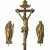 Kreuzigungsgruppe. Bronze, Süddeutsch, 18. Jh. Corpus Christi, Maria und Johannes.