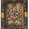 Klosterarbeit mit Herz Mariä aus Wachs, Wismutrahmen, 18. Jh., 15 x 10 cm.