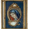 Hinterglasbild, Schmerzensmutter, Staffelseegebiet, um 1800,  Rahmen mit Spiegelglaseinlagen, 15 x 10 cm.