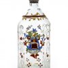 Schnapsflasche, farbig emailliert, mit Pietà-Motiv, H. 14 cm.