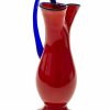 Vase, farbloses Glas, rot unterfangen, Bayerischer Wald, H. 25 cm.