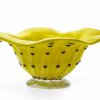 Schale, farbloses Glas, zitronengelb überfangen, ø21 cm.
