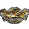 Schale, Bayerischer Wald, farbloses Glas mit marmorierten Einschmelzungen, ø27 cm.
