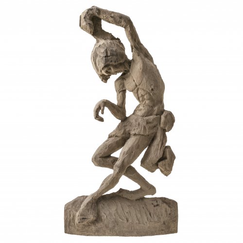 Tanzende Figur, Niederbayern, Anfang 20. Jh. Holz, weiß geschlämmt, H. 56 cm.
