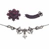 Collier, Silber mit Markassiten und zwei Granatbroschen. Eine Brosche rep.