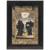 Andachtsbild. 18. Jh. Hl. Benedikt und hl. Scholastika. Gouache. 16 x 10,5 cm.