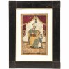 Spickelbild. 18./19. Jh. Mutter Anna und Maria. Aquarell, ausgeschnitten und mit Stoffteilen hinterlegt. Stockfleckig. 28 x 17 cm.