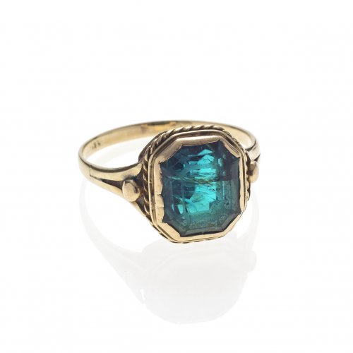 Ring mit Turmalin, GG. Gebrauchsspuren. Ringweite 59.