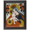 Hinterglasbild. Buchers/Sandl, 19. Jh. Maria Hilf. Tempera/Glas. Min. Farbablösungen. 38,5 x 28 cm.