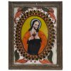 Hinterglasbild. Buchers/Sandl, 19. Jh. Strahlenkranzkartusche mit Herz-Jesu-Darstellung. Tempera/Glas. Min. Farbabrieb. 38,5 x 29 cm.