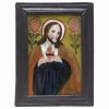 Hinterglasbild. Buchers/Sandl, um 1820. Herz Jesu. Tempera/Glas. 25,5 x 17 cm.