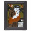 Hinterglasbild. Buchers/Sandl, um 1820. Hl. Antonius mit dem Jesuskind. Tempera/Glas. Farbabrieb. 27,5 x 19 cm.