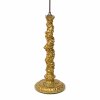 Stehlampe. Fuß mit Stuckdekor, goldfarben gefasst. Dazu Pergament-Lampenschirm.