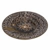 Großer Teller. Irdenware, braun glasiert, Kringeldekor. Besch. ø33 cm.