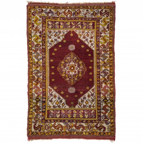 Teppich. Turkmene/Anatolien. Gebrauchsspuren. Rest. 178 x 120 cm.