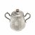 Zuckerdose. Silber, russisch, 84 Zolotnik, BM von 1893. Gravurdekor. Knauf rep. Ca. 310 g. H. 12 cm.